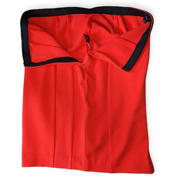Ann Taylor Pencil Skirt Red Straight Skirt Knee Length Hidden Side Zip Slinky 4P - Picture 3 of 6